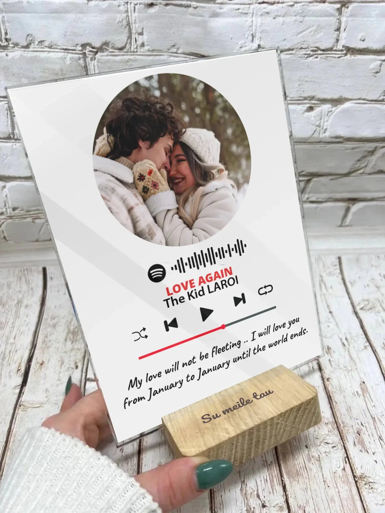 Personalizuotas muzikos grotuvo stiklinis posteris su jūsų nuotrauka  Customizer -  dovanokis.lt