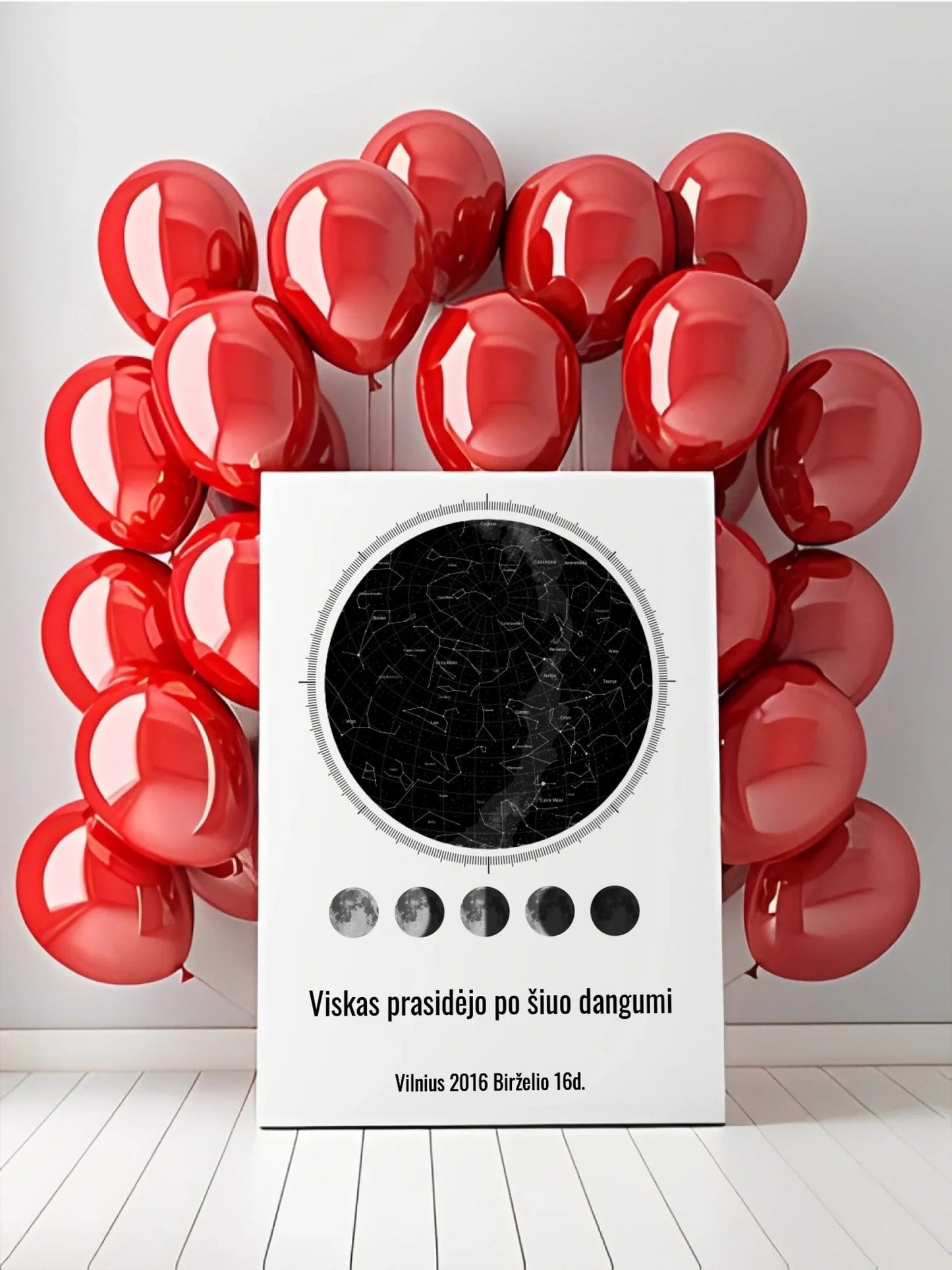 Personalizuotas žvaigždžių žemėlapis ant drobės  Drobe -  dovanokis.lt
