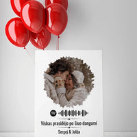 Personalizuotas žvaigždžių žemėlapis su skirtingomis formomis ir jūsų nuotrauka bei „Spotify“ kodu  Drobe -  dovanokis.lt
