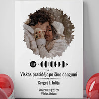 Personalizuotas žvaigždžių žemėlapis su skirtingomis formomis ir jūsų nuotrauka bei „Spotify“ kodu  Drobe -  dovanokis.lt