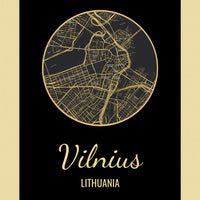 Personalizuotas auksinis, sidabrinis, bronzinis spaudinys ant drobės su jūsų buvimo vieta  Drobe -  dovanokis.lt