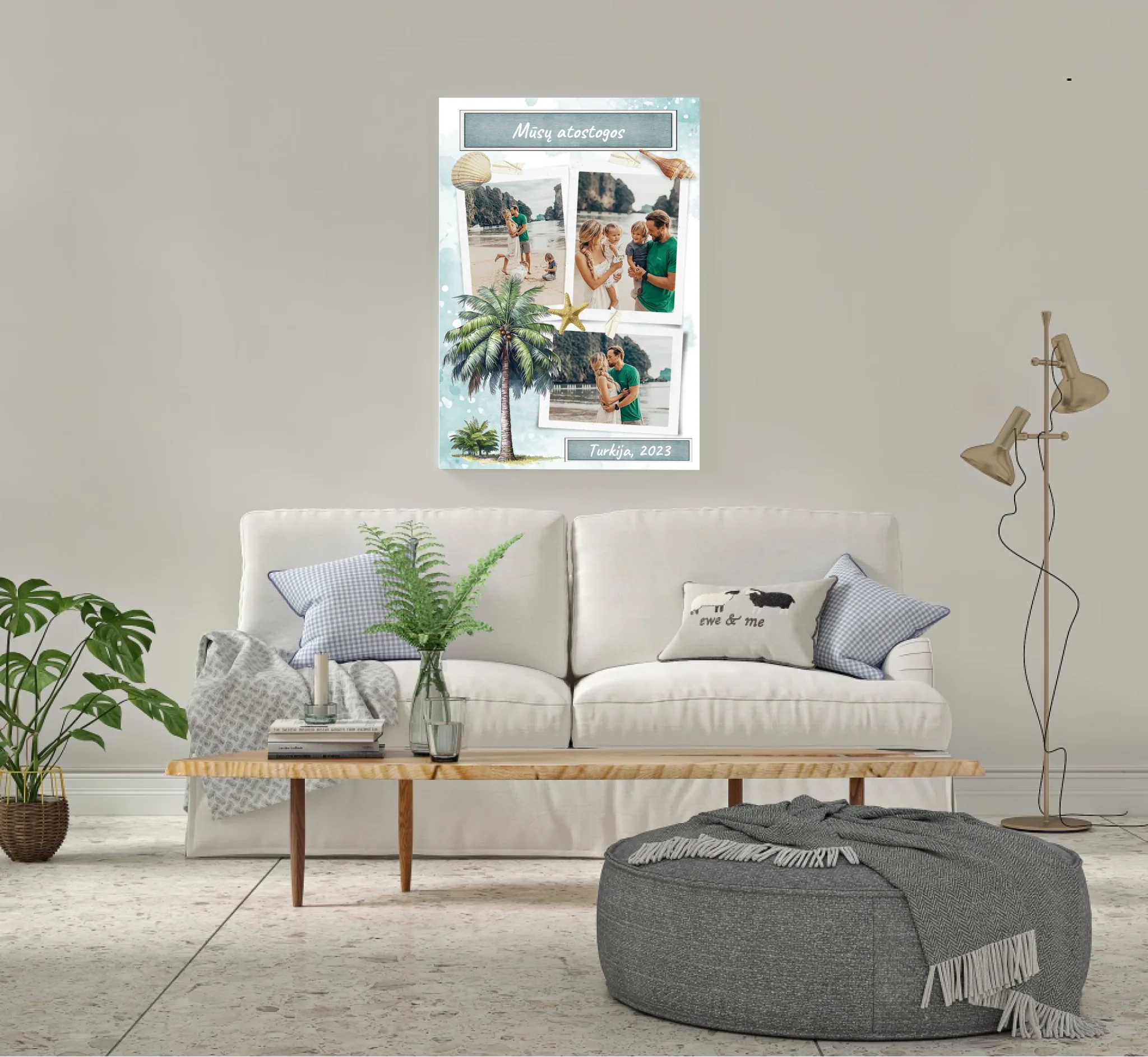 Personalizuotas mūsų šeimos atostogos spaudinys ant drobės  Drobe -  dovanokis.lt