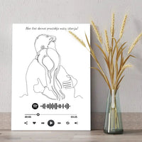 Personalizuotas Spotify muzikos grotuvas ant drobės, šilti apkabinimai iliustracija, su jūsų spotify kodu  Drobe -  dovanokis.lt