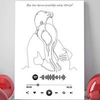 Personalizuotas Spotify muzikos grotuvas ant drobės, šilti apkabinimai iliustracija, su jūsų spotify kodu  Drobe -  dovanokis.lt