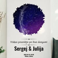 Personalizuotas žvaigždžių žemėlapis su skirtingomis formomis ir dangaus fonu  Customizer -  dovanokis.lt