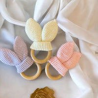 Dantų kramtukai vaikams su traškančiais ausytėmis - Kramtukai & Barškučiai - Balta, Gimtadienis, Kalėdos ir Naujieji metai, Kramtukai, Kūdikiams, Kūdikis, Mietine, Not-on-sale, Pilka, Ružava, Turkish, Violetine - Megzti, nerti ir mediniai žaislai turi ypa