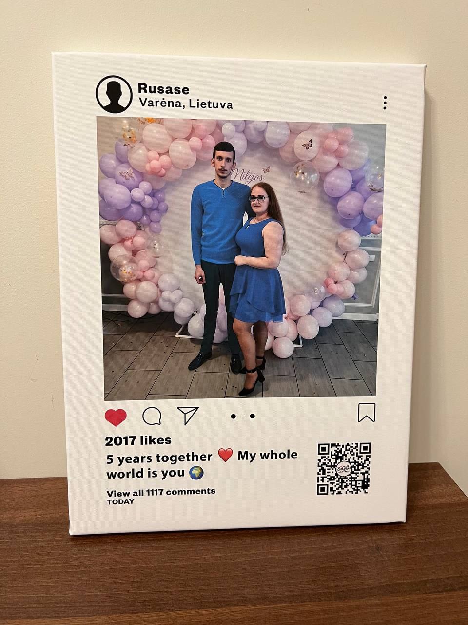 Instagram šablonas su jūsų nuotrauka ir tekstu